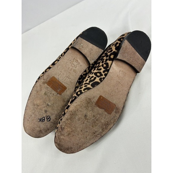 J McLaughlin Dillon Loafers Animal Print Black Brown 6.5 Gold Hardware Pony Hair - Picture 6 of 12